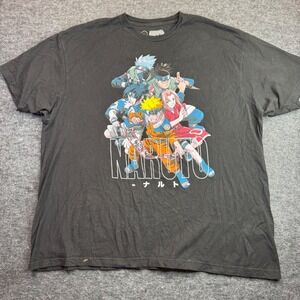 Naruto Graphic T-Shirt Mens 3XL Black Cotton Anime Crew Neck VIZ Media 2002